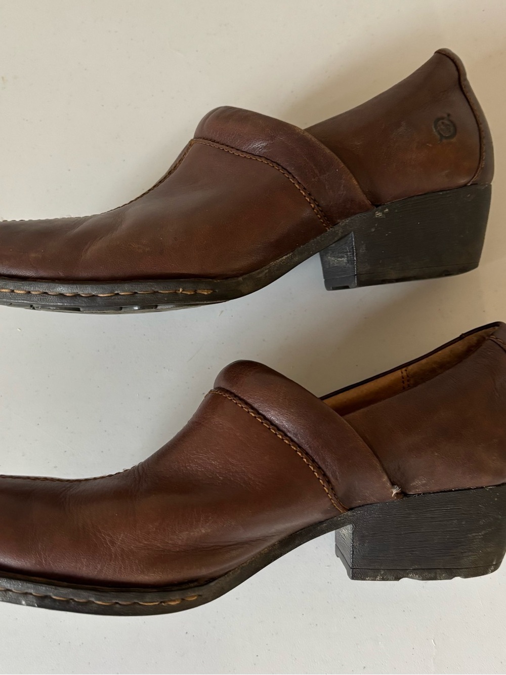 Born Women’s Dark Brown Leather Slip-On Booties - Picture 7 of 12